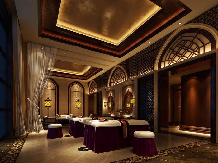 杭州spa會所墻面裝飾裝修設計案例效果圖