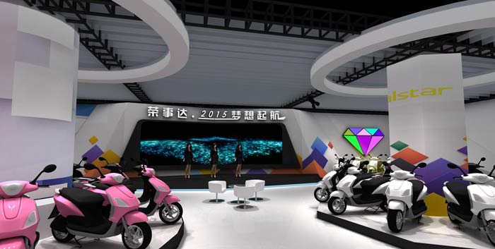 榮事達電動車展廳休息區裝修設計案例效果圖