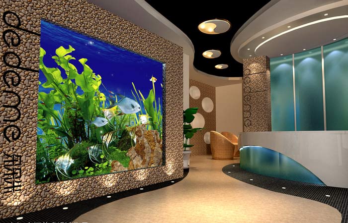 自然氛圍養生會所前臺裝修設計案例效果圖