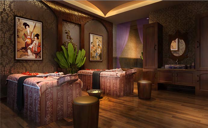 美容SPA生活館會所按摩區域裝修設計案例效果圖