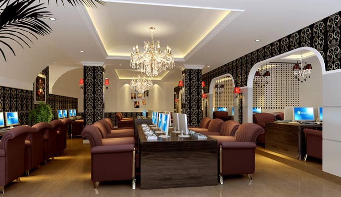 龍雨網絡會所裝修設計案例