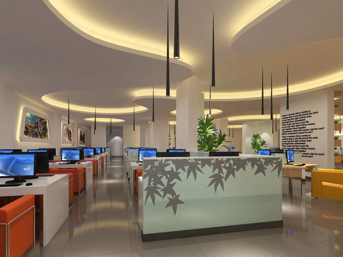 杭州布卡網咖會所上網區域裝修設計案例效果圖