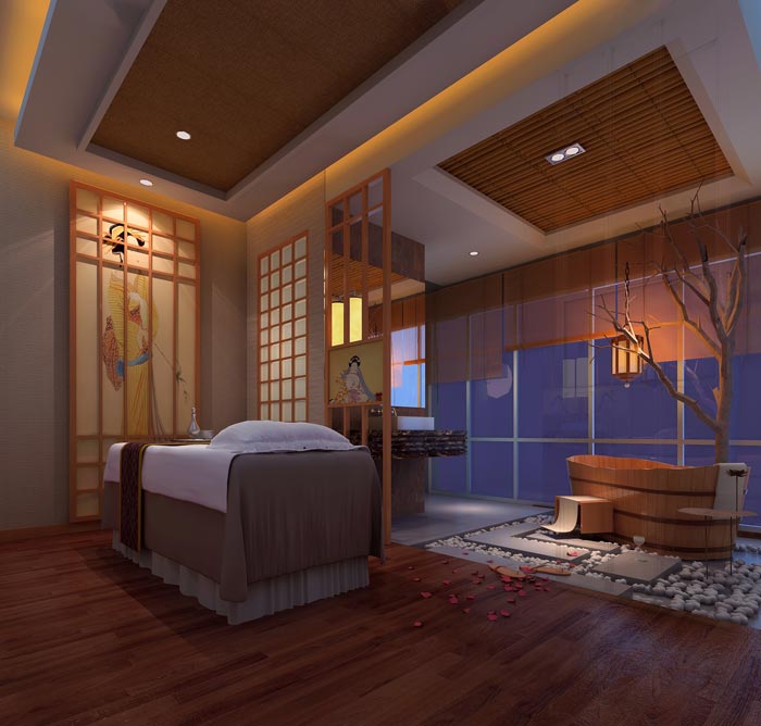 現代、古典混搭美容院背景墻裝修設計案例效果圖