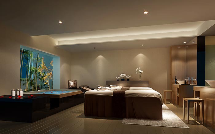 現代、古典混搭美容院浴池裝修設計案例效果圖