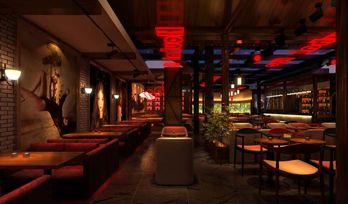 情侶、商務(wù)、聚餐、休閑酒吧大廳裝修設(shè)計案例效果圖