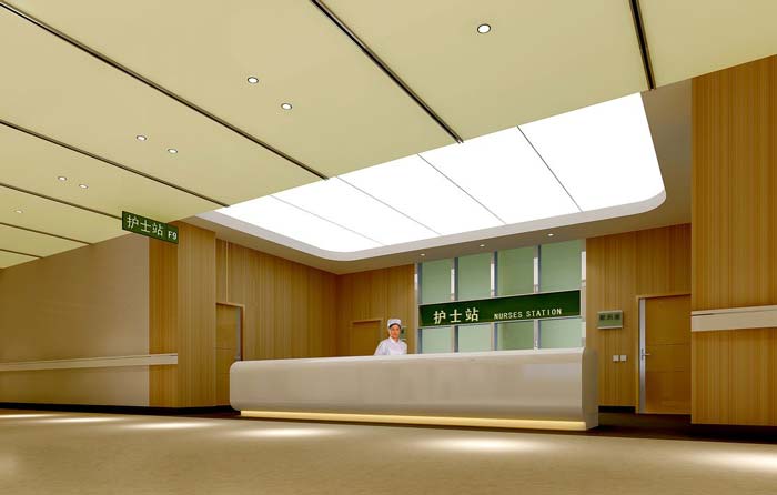 3000平米人民醫院護士站裝修設計案例效果圖