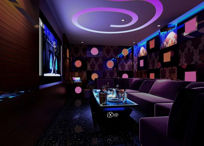 番禺富華國際KTV小包廂裝修設(shè)計(jì)案例效果圖