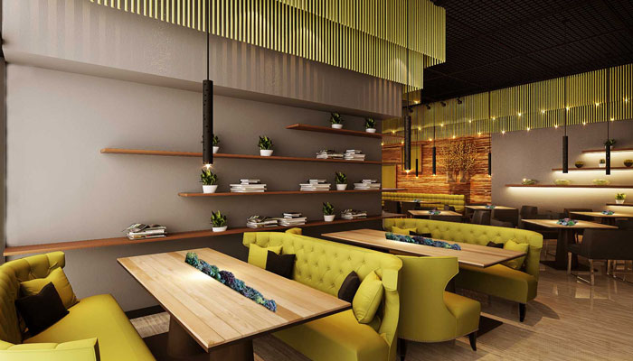 現代風格咖啡廳學習區域裝修設計案例效果圖