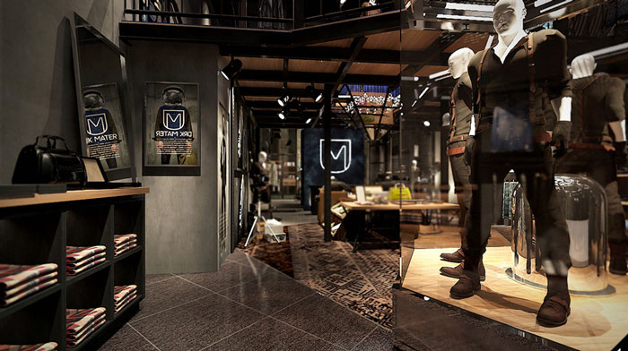 潮牌男裝專賣店展現區域裝修設計案例效果圖