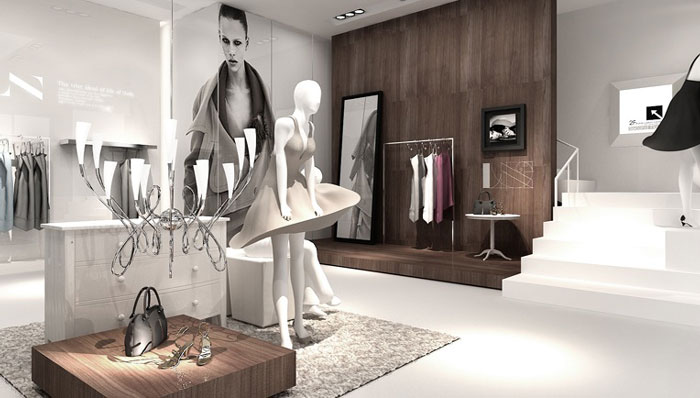 意大利女裝專賣(mài)店過(guò)道裝修設(shè)計(jì)案例效果圖
