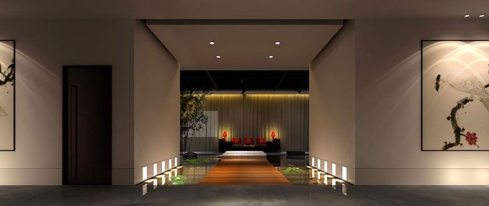 私人高端會所大廳過道裝修設計案例效果圖