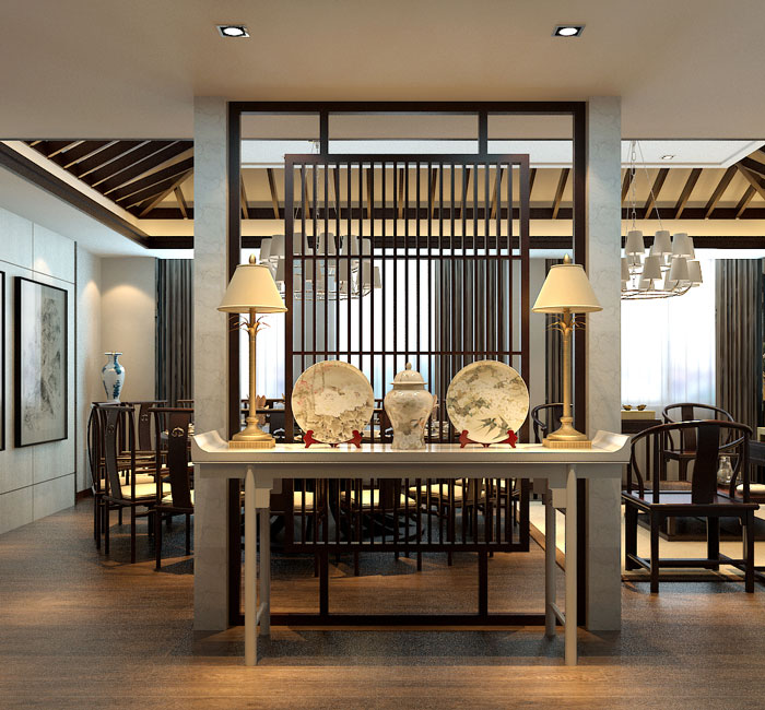 藝術品收藏私人會所大廳裝修設計案例效果圖