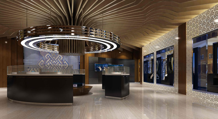 文化產品體驗中心展柜區域裝修設計案例效果圖