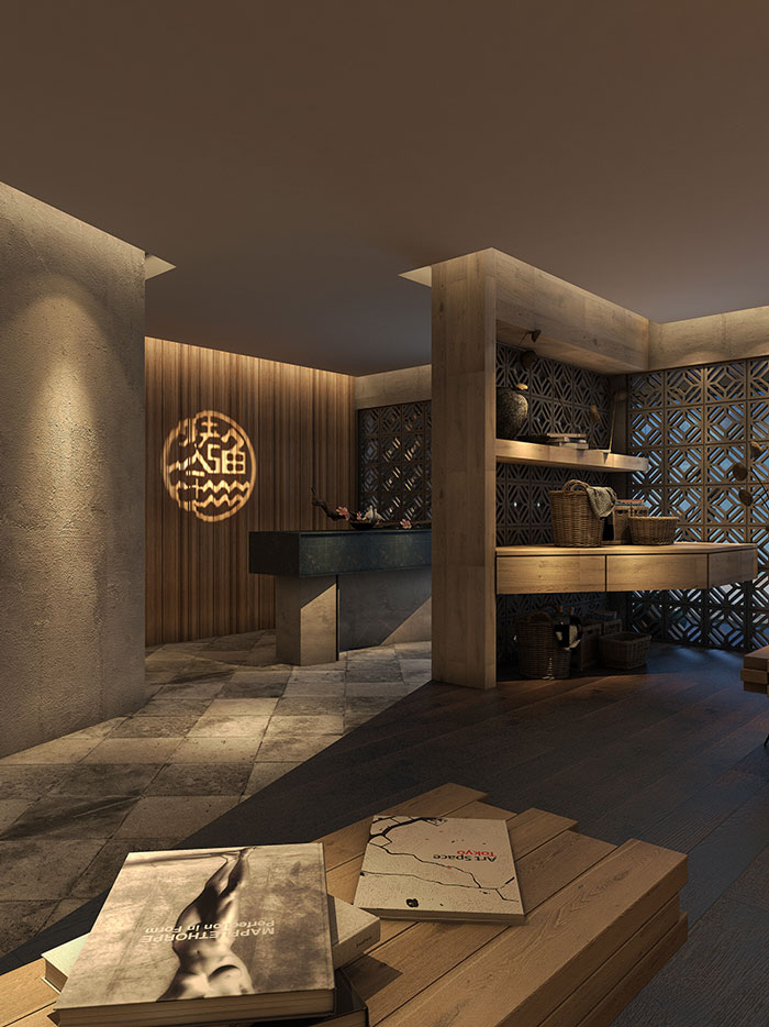 時而驚奇、時而陶醉的烤魚店前臺休息區域裝修設計方案效果圖