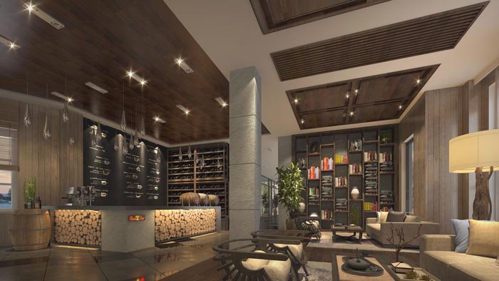 商務型酒店書吧裝修設計案例效果圖