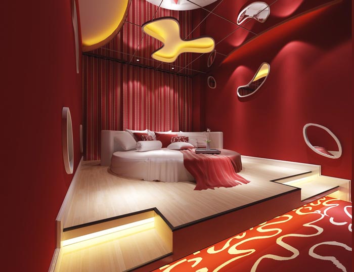 情人酒店影院客房裝修設計案例效果圖