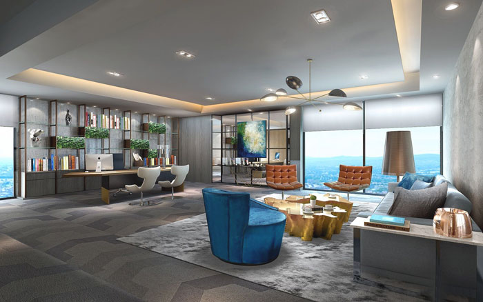 金融咨詢公司董事長辦公室裝修設(shè)計(jì)案例效果圖