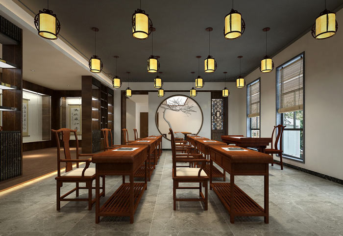 書法培訓機構教室裝修設計案例效果圖