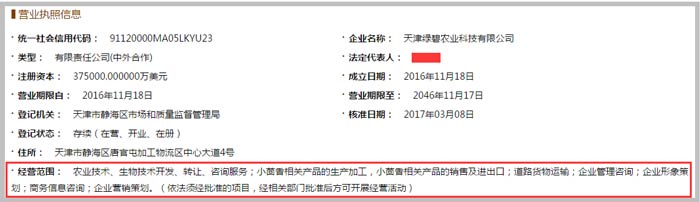 農業科技有限公司經營范圍截圖