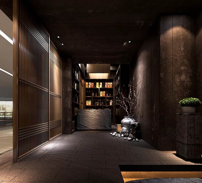 日式料理餐廳進(jìn)門區(qū)裝修設(shè)計(jì)效果圖