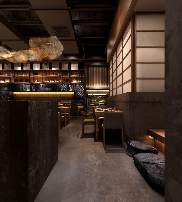 日式料理餐廳過道裝修設(shè)計(jì)效果圖