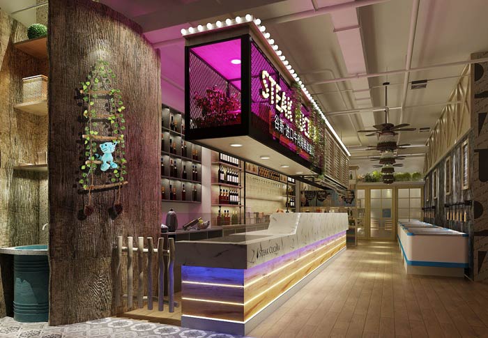 西餐廳前臺裝修設(shè)計(jì)效果圖