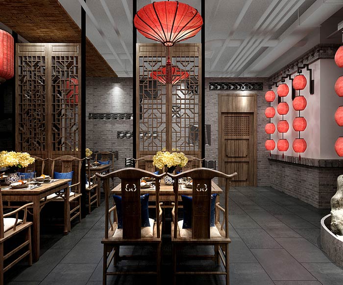 中餐廳餐區設計效果圖
