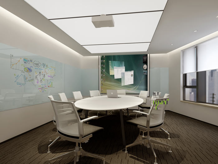 互聯網媒體辦公室接待室裝修設計效果圖