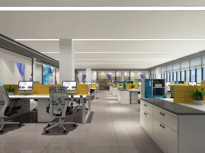 led發光二極管廠家辦公室辦公區域裝修設計案例效果圖