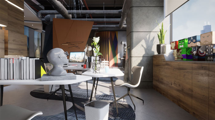 小型辦公室辦公桌裝修設計效果圖