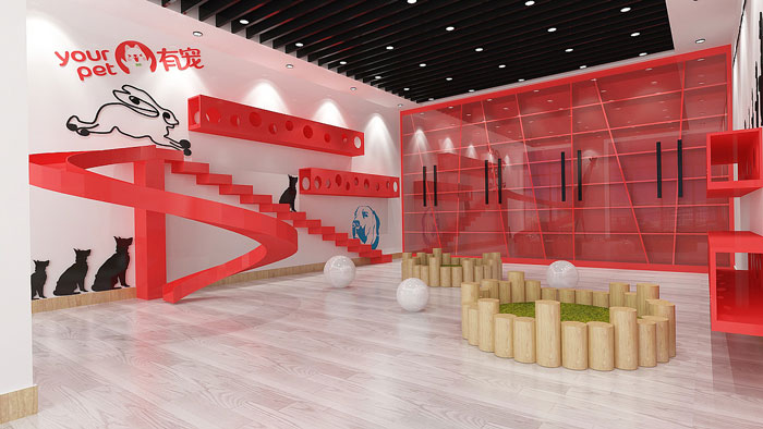 寵物公司辦公室娛樂區裝修設計效果圖