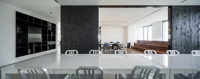 創意辦公室大型會議室裝修設計效果圖