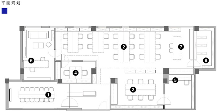 長方形辦公室平面規劃布置圖