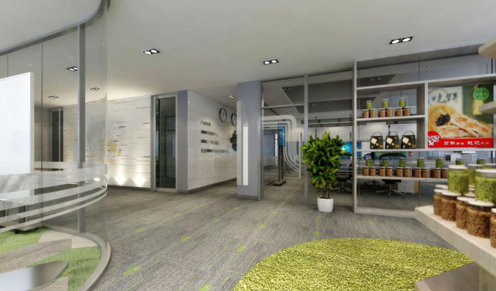 國際貿易公司辦公室展廳過道裝修設計效果圖