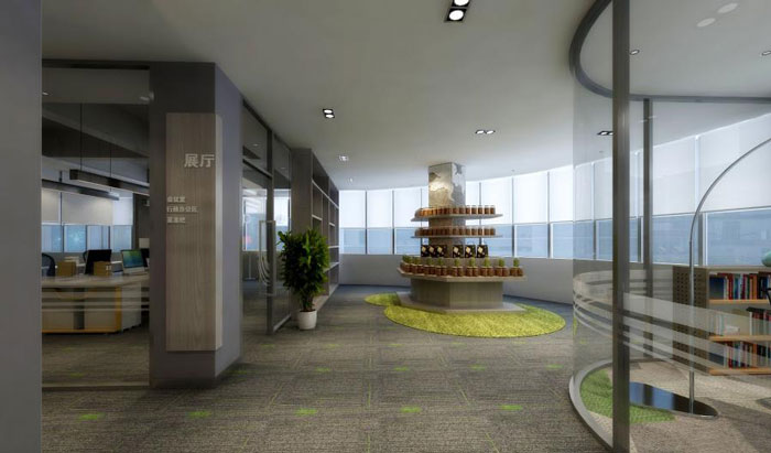 國際貿易公司辦公室展廳裝修設計效果圖