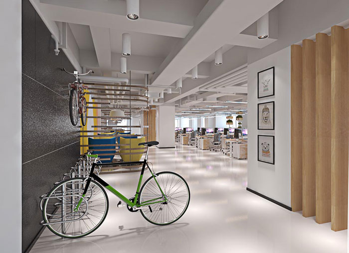 網絡科技公司辦公室走廊裝修設計效果圖