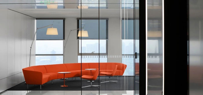 企業總部辦公樓接待區細節裝修設計效果圖