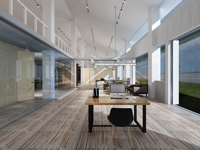 loft風(fēng)格辦公室辦公區(qū)裝修設(shè)計效果圖