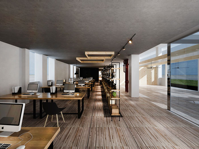 loft風(fēng)格辦公室辦公區(qū)裝修設(shè)計效果圖