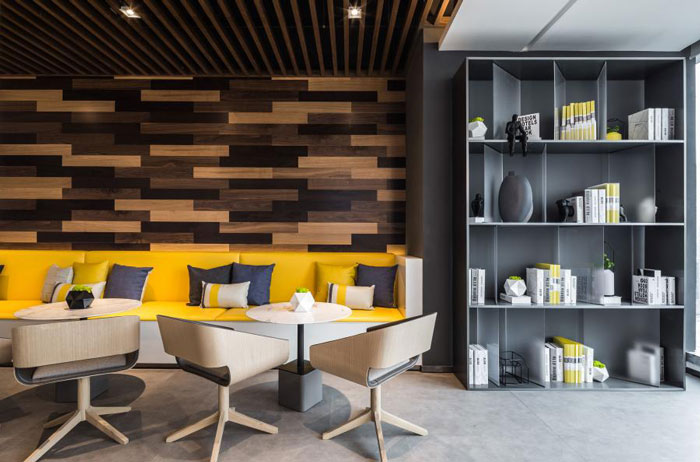 杭州800平方辦公室接待區裝修設計效果圖