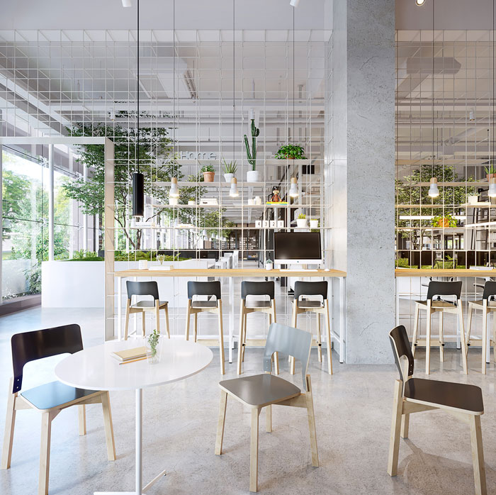 家居公司辦公室休息區(qū)裝修設計效果圖