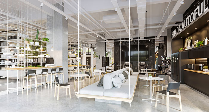 家居公司辦公室休息區(qū)裝修設計效果圖