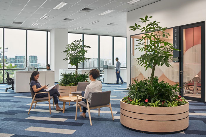 聽力技術公司辦公室交流區裝修設計效果圖