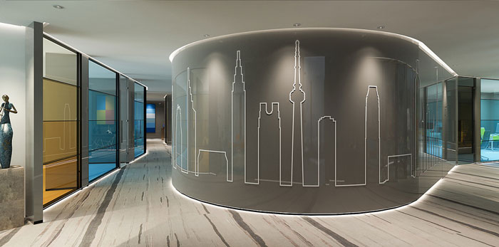 集團辦公室過道裝修設計效果圖