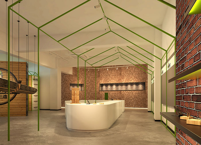 舊辦公室樣品區改造裝修設計效果圖