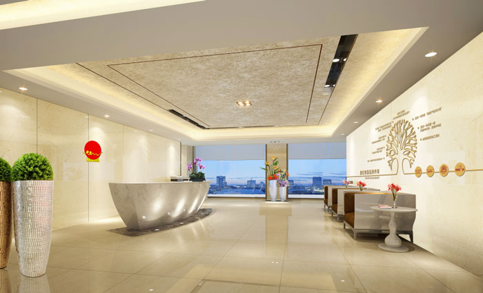 杭州富陽辦公室前臺裝修設計效果圖