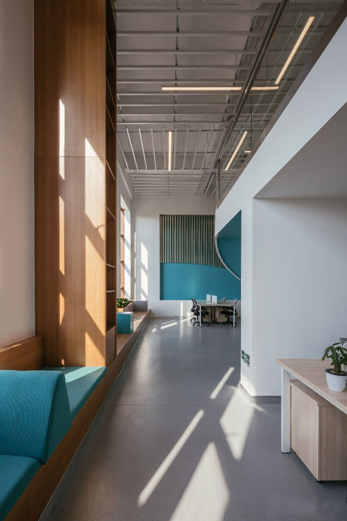 生物公司辦公室一樓休息區裝修設計效果圖