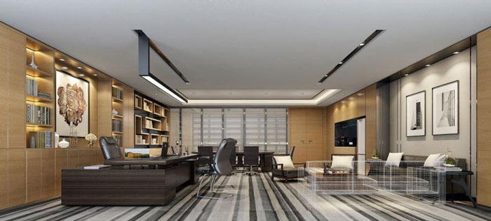 杭州勾莊總經(jīng)理辦公室裝修設(shè)計(jì)效果圖