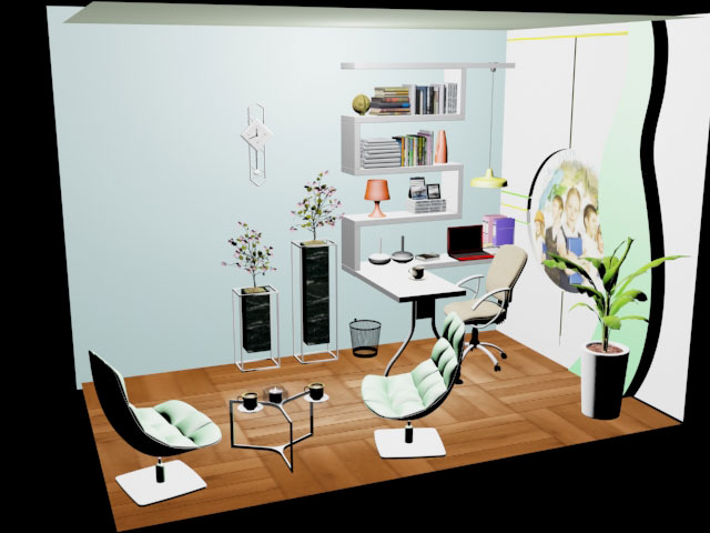 8平米辦公空間細節平面圖