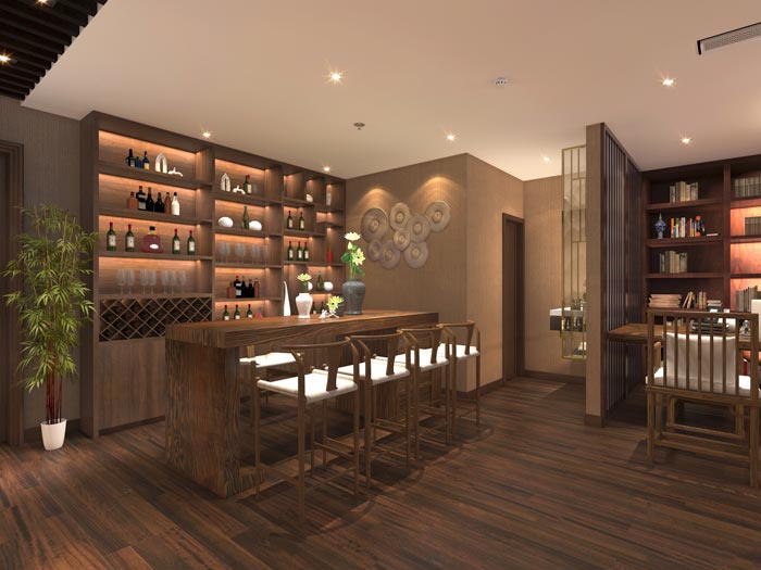 古典辦公室吧臺區(qū)域裝修設計效果圖